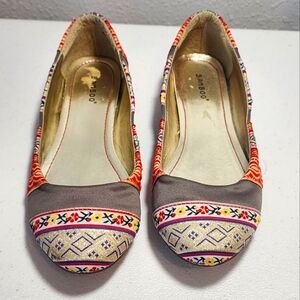 Bamboo Women's Flats Multicolored Striped Colorblock Ballet Balletcore Size 9